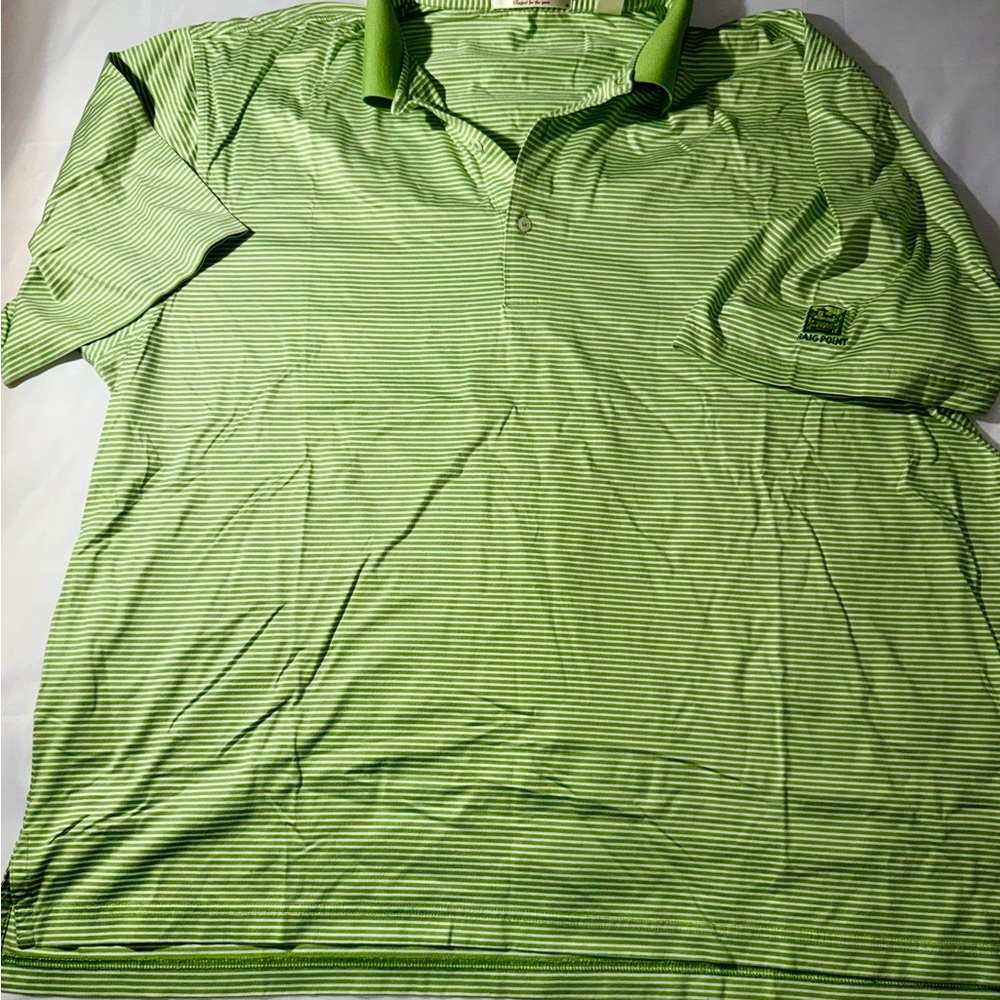 Fairway & Greene Green Striped Polo Shirt